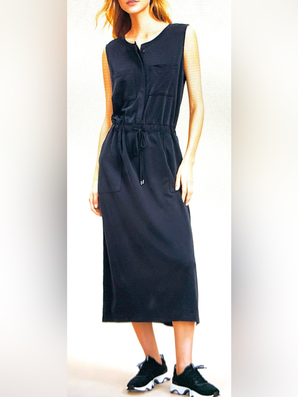 Lou & Grey Sandwashed Midi Pocket Shirtdress